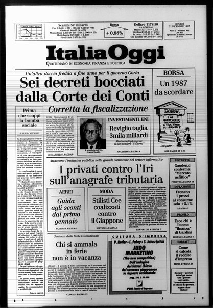 Italia oggi : quotidiano di economia finanza e politica